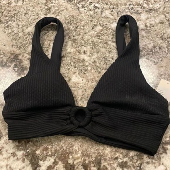 New L Space Fisher Bikini Top Black Lightly Padded XS - Picture 1 of 7